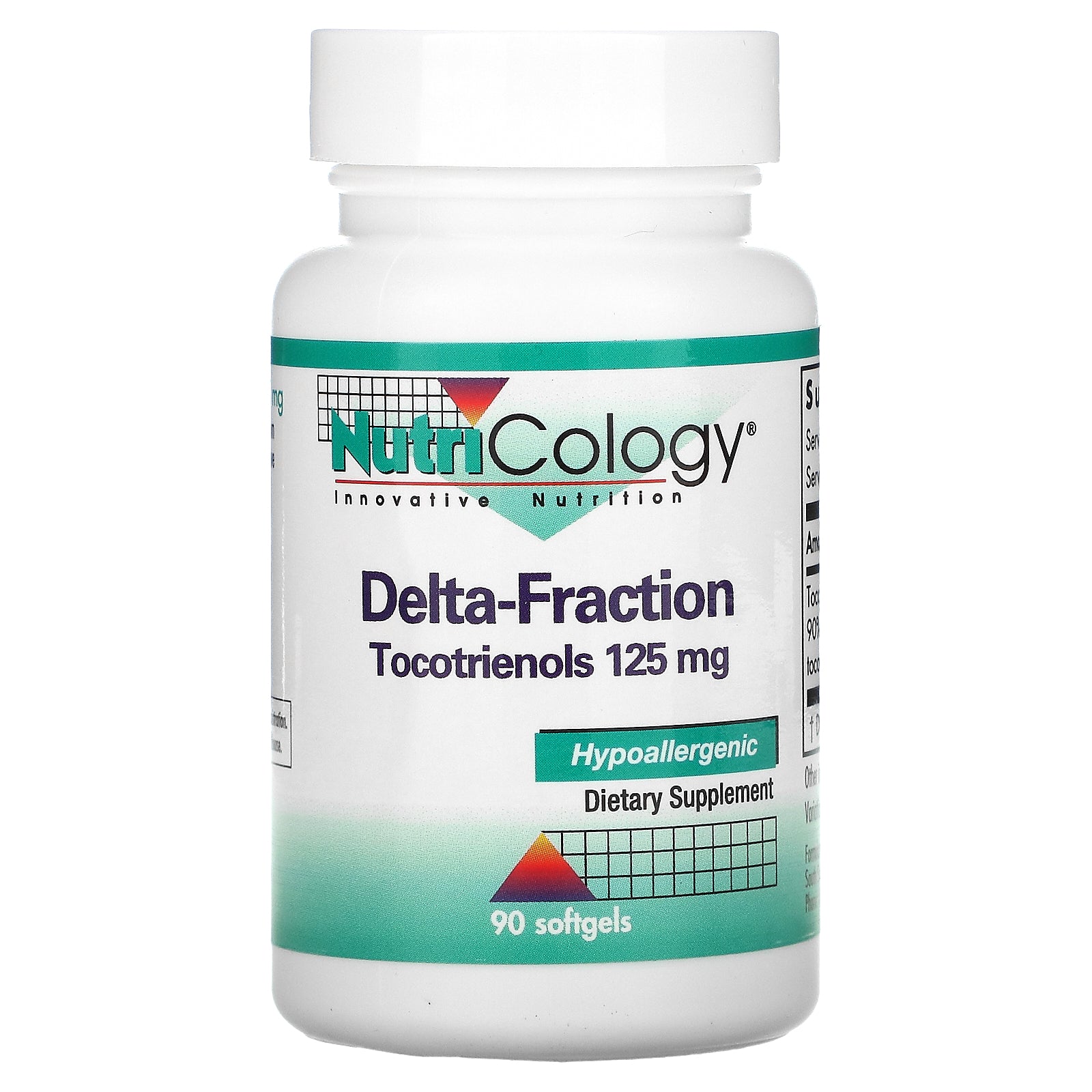 Nutricology, Delta-Fraction Tocotrienols 125 mg, 90 Softgels UPC 713947566705 | HiLife Vitamins